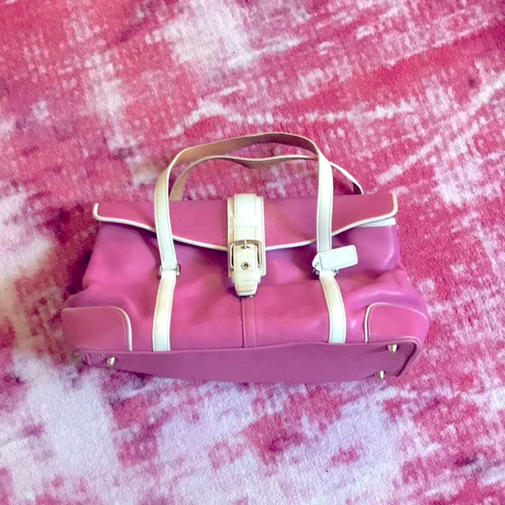 Coach pink and white purse